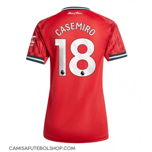 Camisa de time de futebol Manchester United Casemiro #18 Replicas 1º Equipamento Feminina 2025-26 Manga Curta